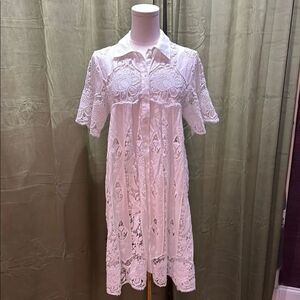 NWT Miguelina white 100% cotton Flutter Sleeve Sundress, S